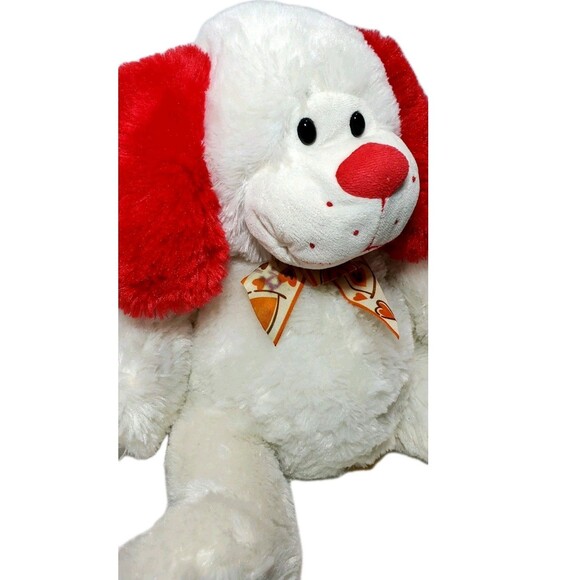 Dan Dee 15" Plush Dog 2010 – White Fur, Red Ears & Nose, Fall Bowtie – Collector - Picture 6 of 11